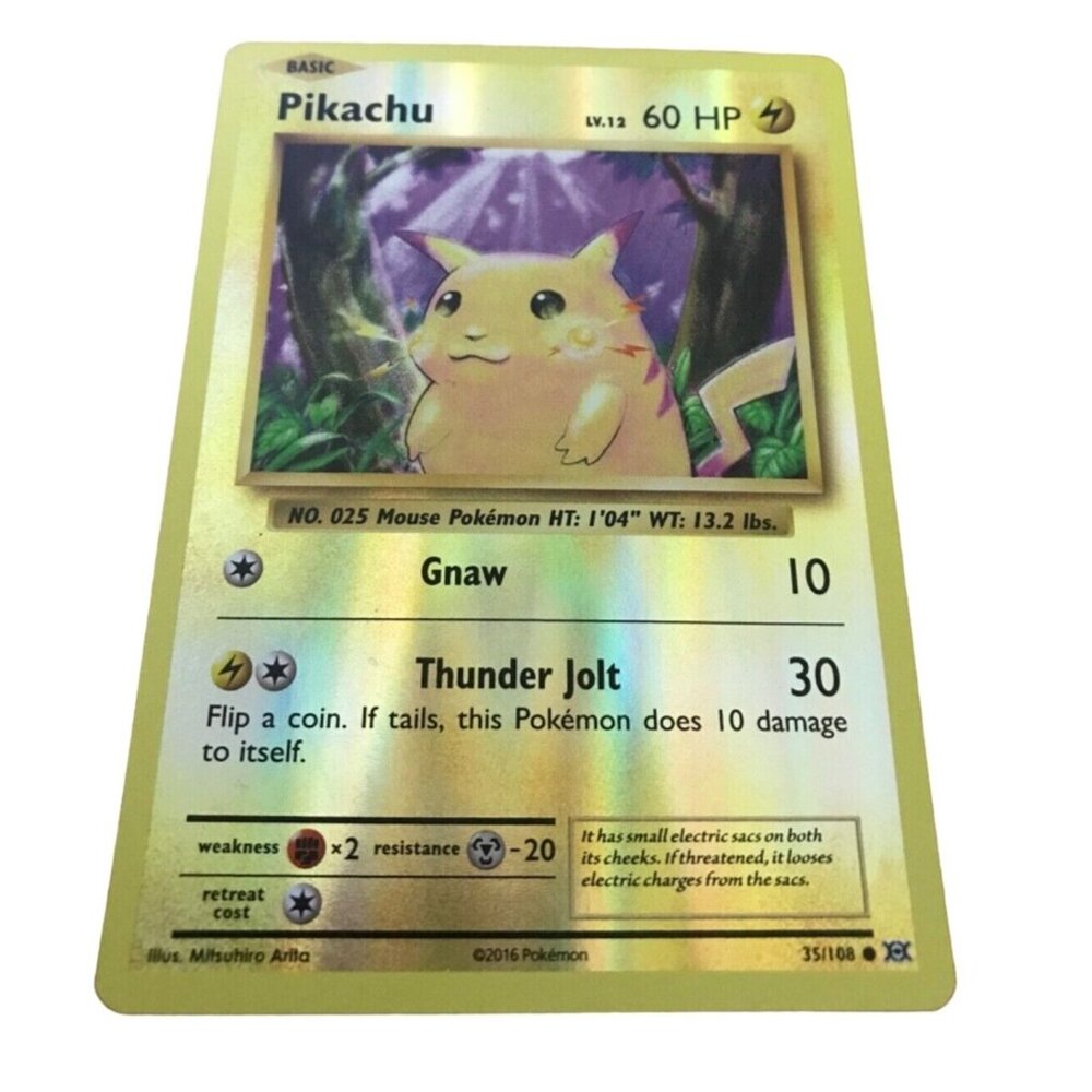 Pokémon Card Pikachu 35/108 XY Evolutions 2016 Reverse Holo LP-NM